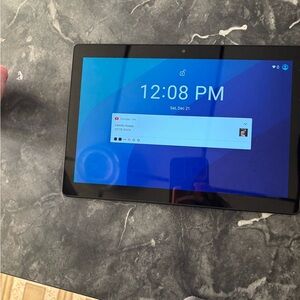 Black Tablet with Blue Screen